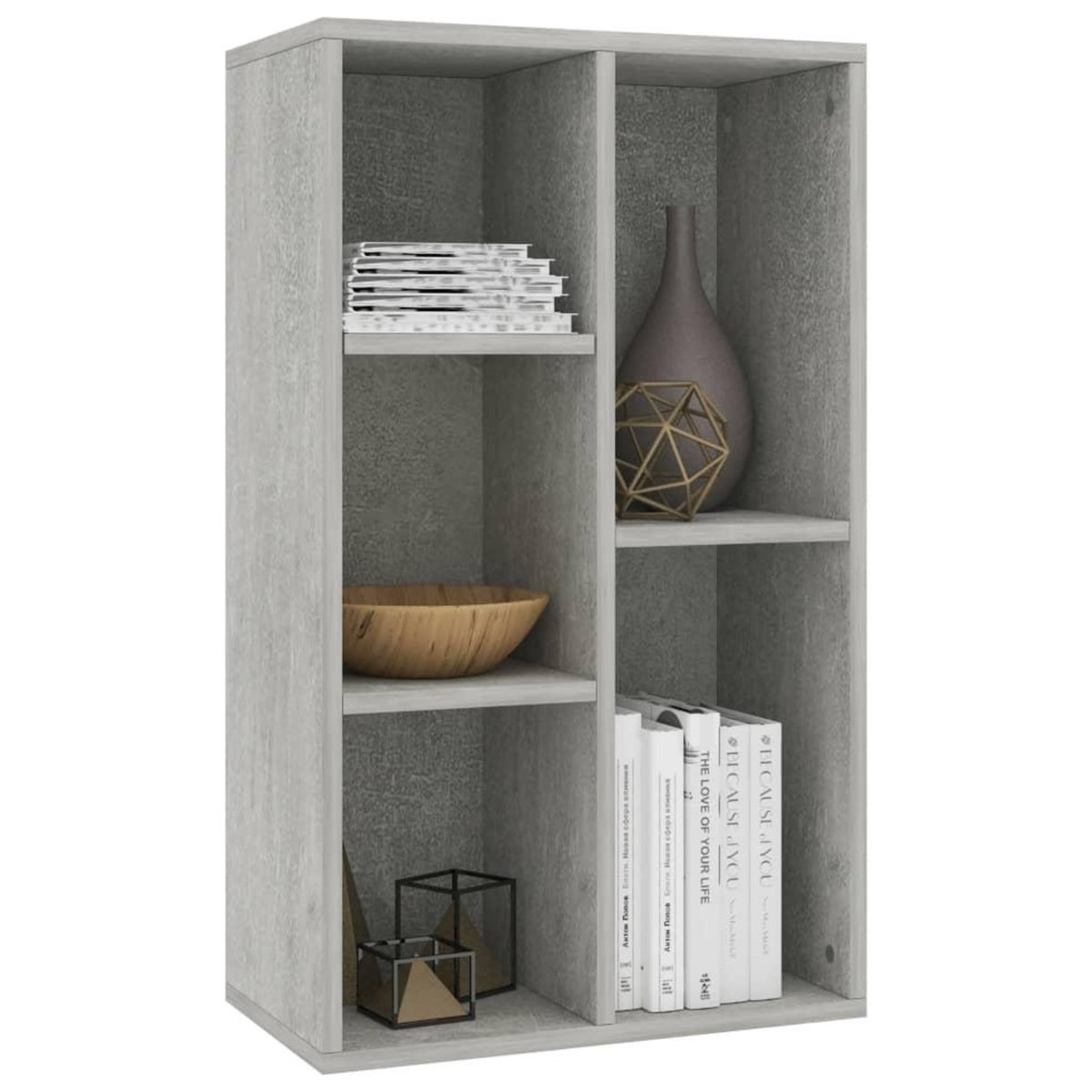 VIDAXL Bibliotheque/Buffet Gris beton 50x25x80 cm Bois d'ingenierie