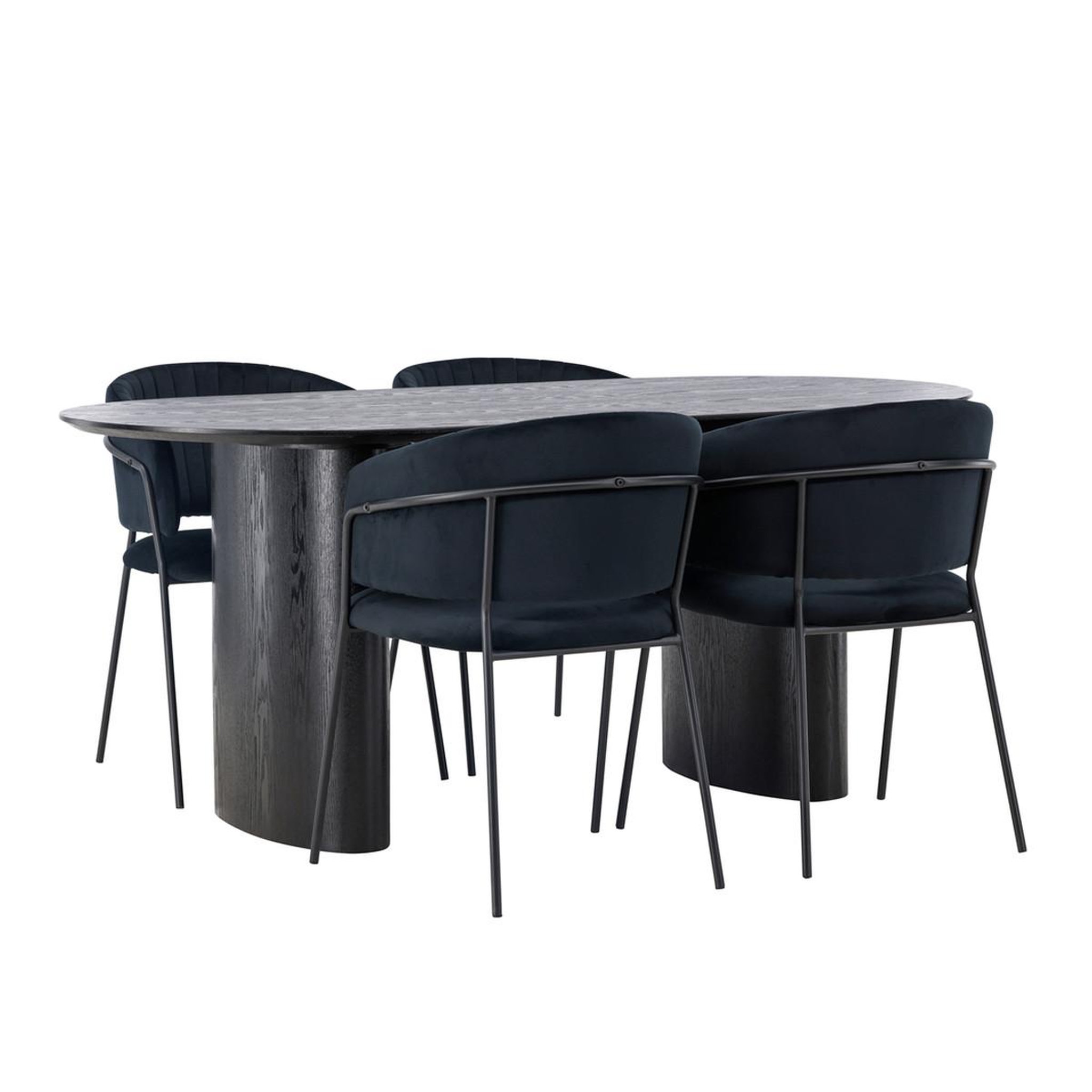 Paris Prix Ensemble table à manger & 4 chaises  isolde & selma  180cm noir