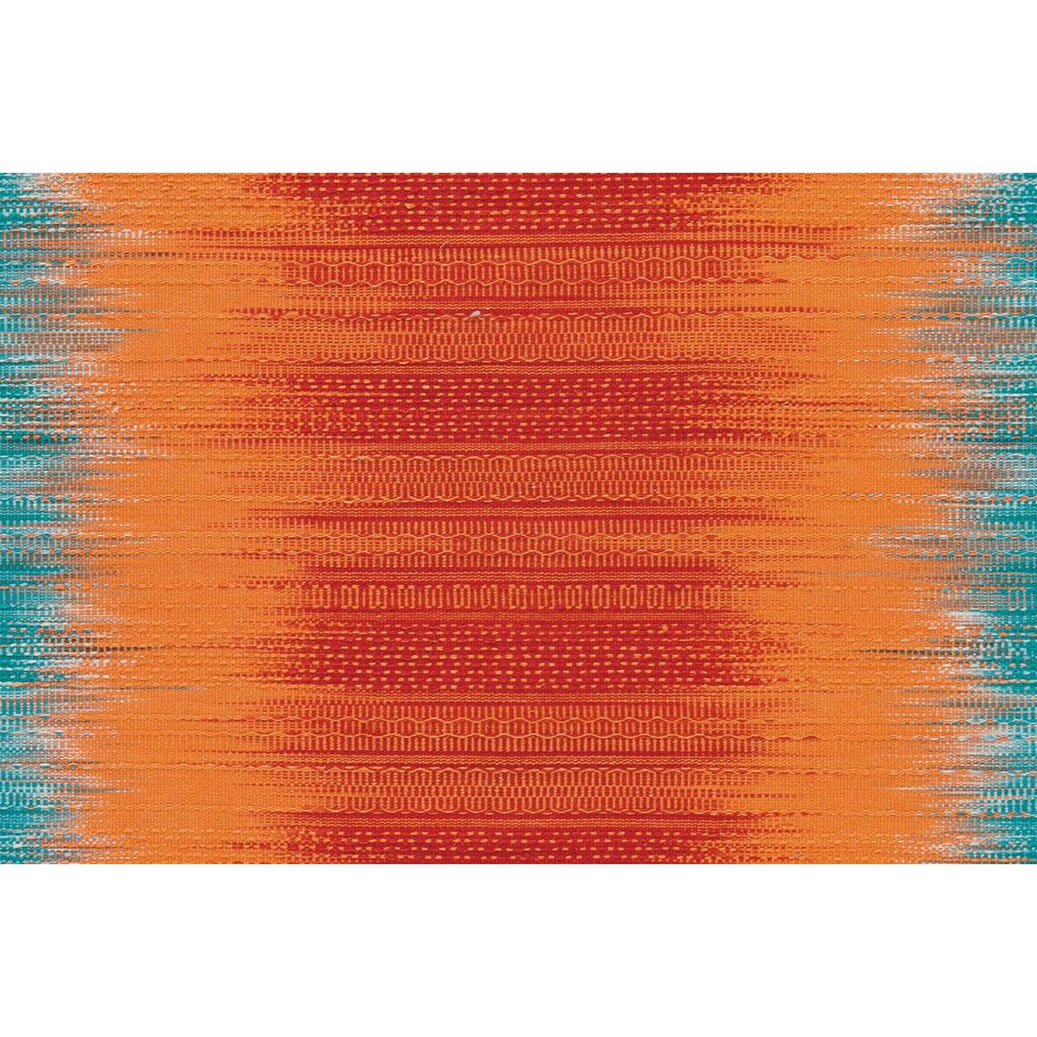 Voir la diapositive 3 : Paris Prix Tapis en Laine Tissé Fait Main  Sunset  Orange & Bleu