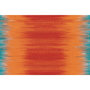 Voir la diapositive 3 : Paris Prix Tapis en Laine Tissé Fait Main  Sunset  Orange & Bleu