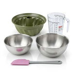 ZENKER Set de 5 ustensiles de pâtisserie moule à gâteaux bols spatule et verre doseur Zenker Green Vision