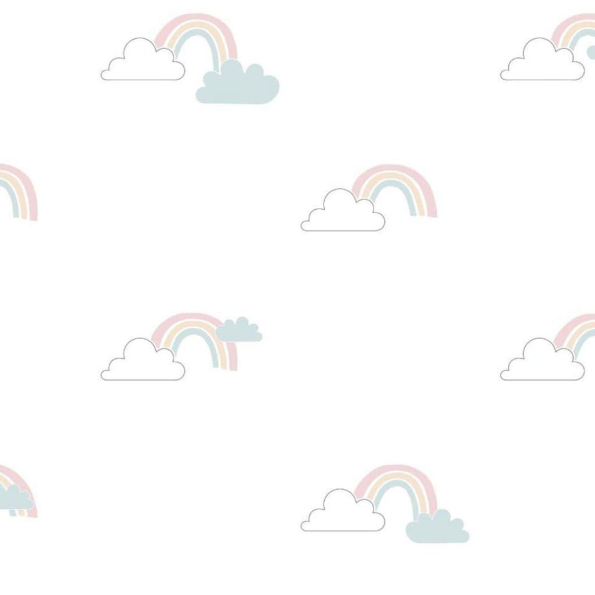 Noordwand Noordwand Papier peint Mondo baby Clouds Blanc, bleu et rose