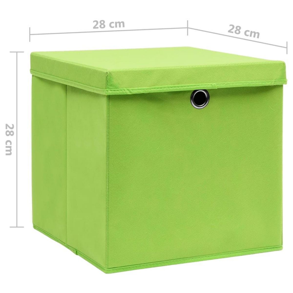 VIDAXL Boîtes de rangement avec couvercles 4 pcs 28x28x28 cm Vert