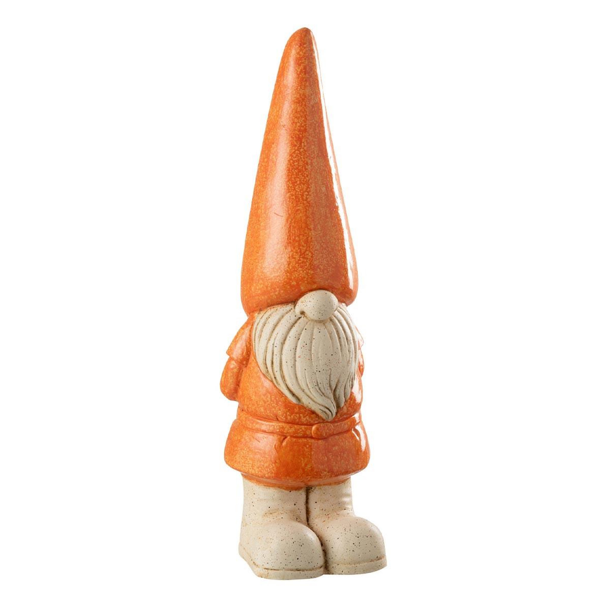 J-LINE Statue lutin extérieur  pasquale  61cm orange