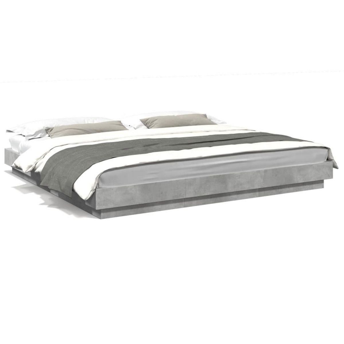 VIDAXL Cadre de lit sans matelas gris beton 200x200 cm