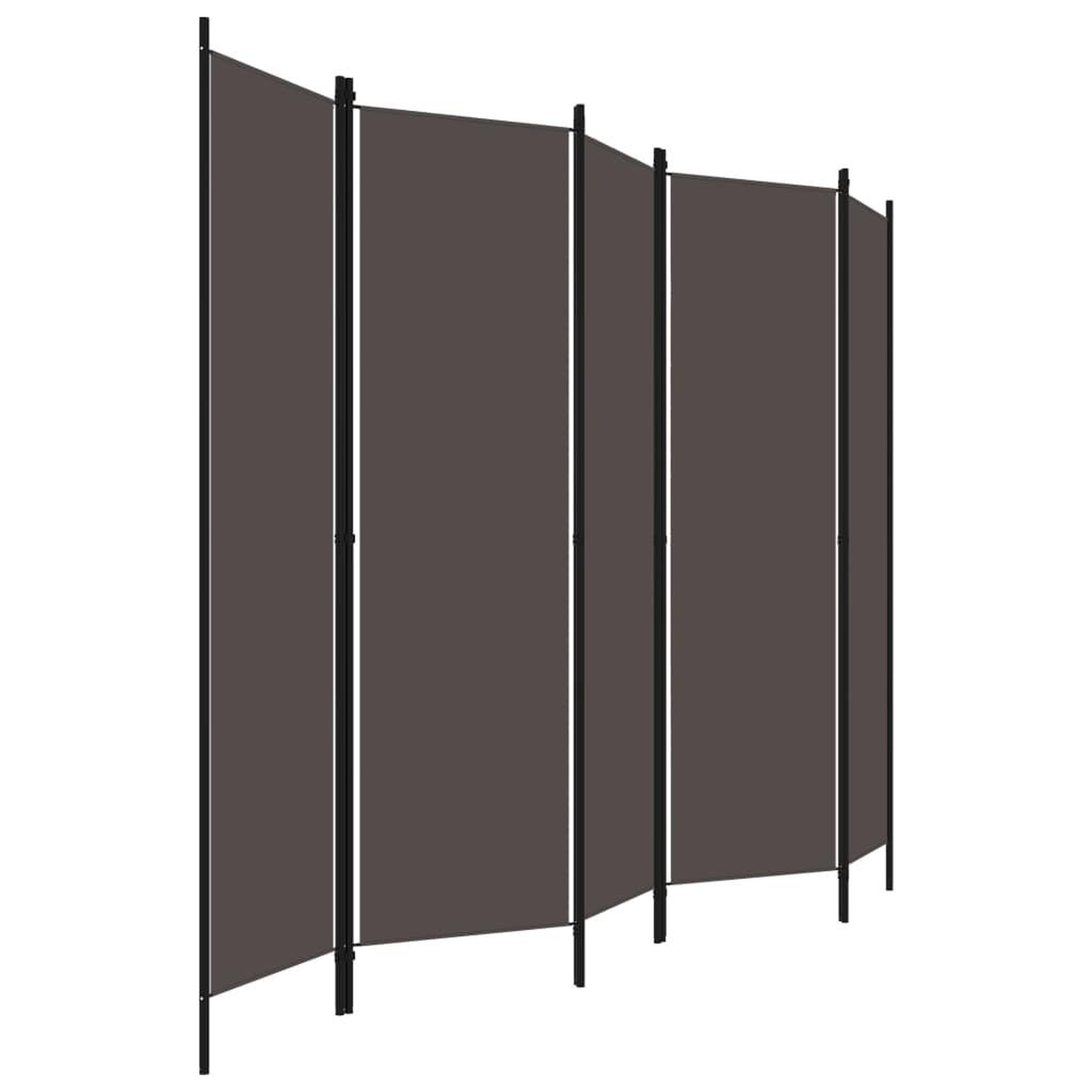 Voir la diapositive 3 : VIDAXL Cloison de separation 5 panneaux Anthtracite 250x180 cm