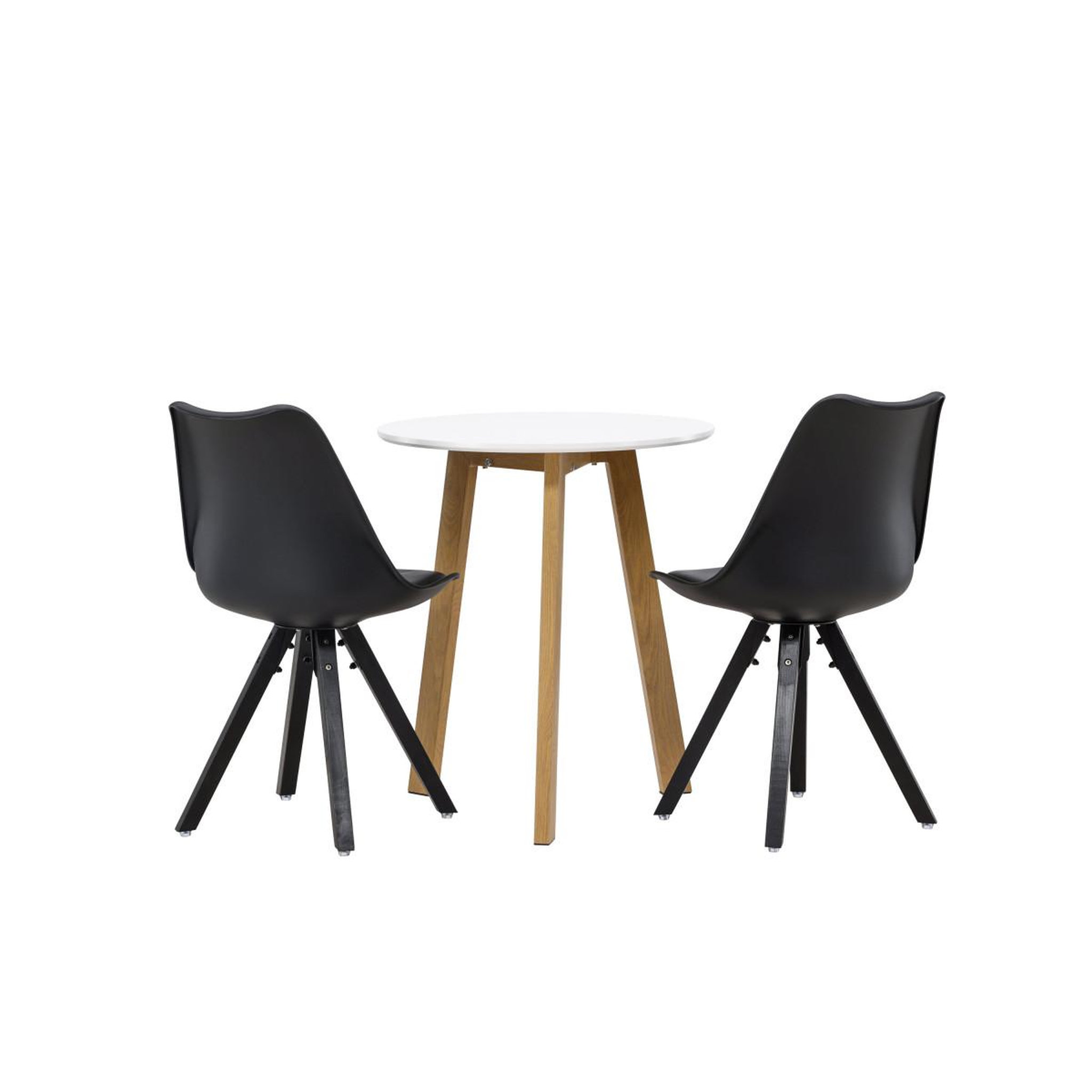 Voir la diapositive 5 : Paris Prix Ensemble table à manger & 2 chaises  leonora & zeno  65cm noir & blanc