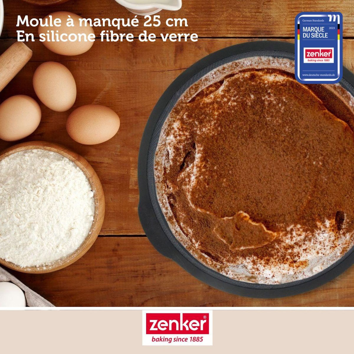 ZENKER Set pâtisserie avec moule à manqué 25 cm, 2 bols à mixer, verre mesureur et spatule Zenker