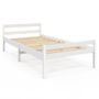 Voir la diapositive 3 : ID MARKET Lit simple HARPER 90 x 190 cm avec sommier bois blanc