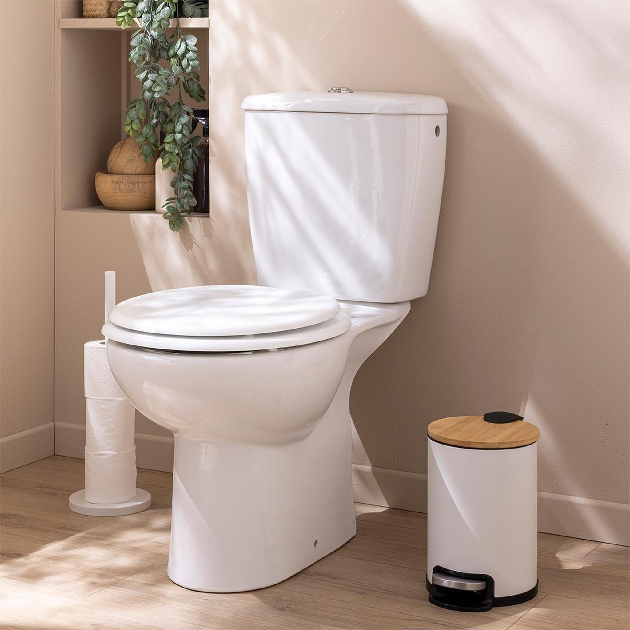 Voir la diapositive 6 : Douceur d'Intérieur Poubelle de salle de bain  mobelle  3l blanc