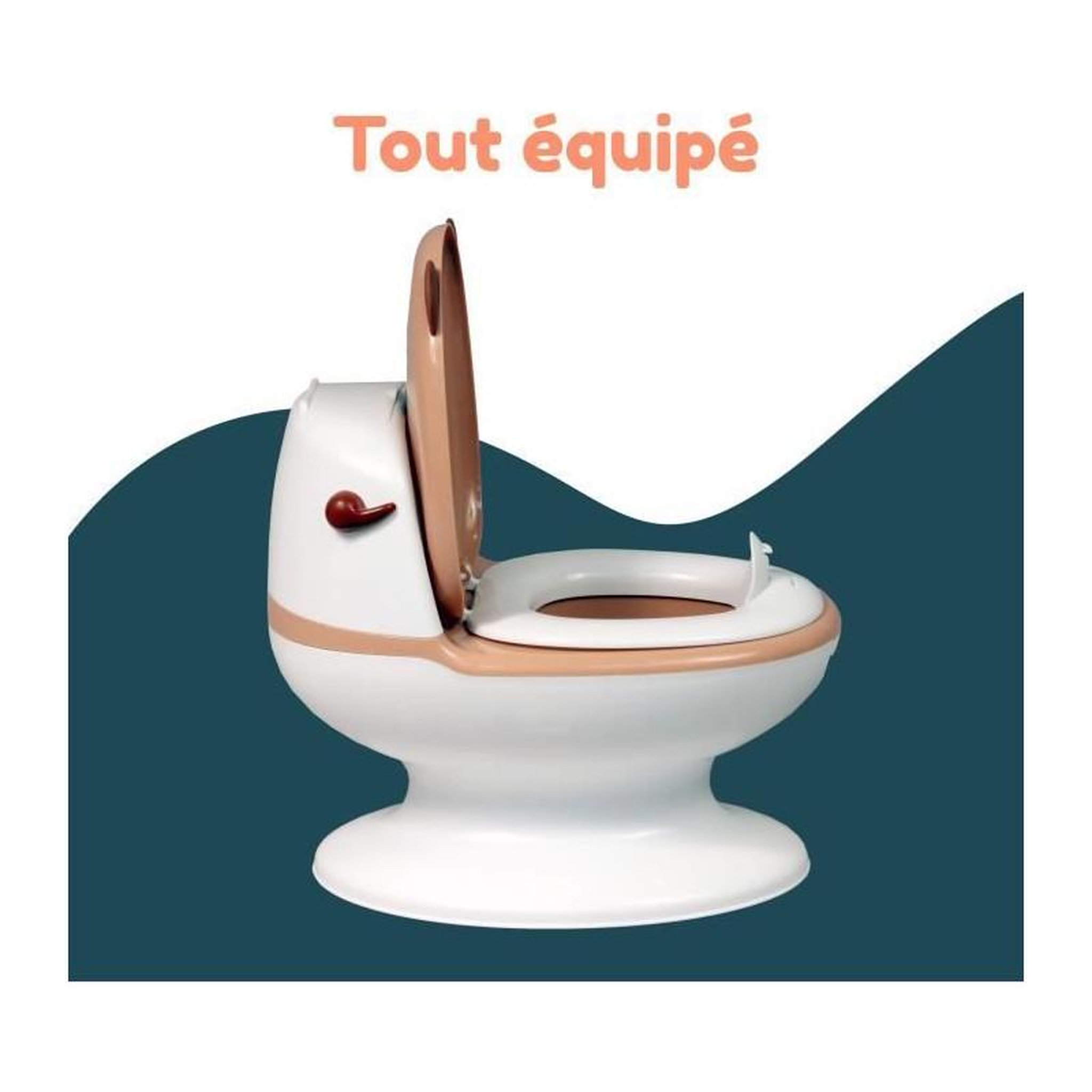 Voir la diapositive 4 : BAMBISOL Pot bébé éducatif BAMBISOL - Couvercle et siege rabattable - Manette chasse-d'eau