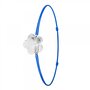 SC CRYSTAL Bracelet élastique bleu et fleur SC Crystal orné de Cristaux scintillants