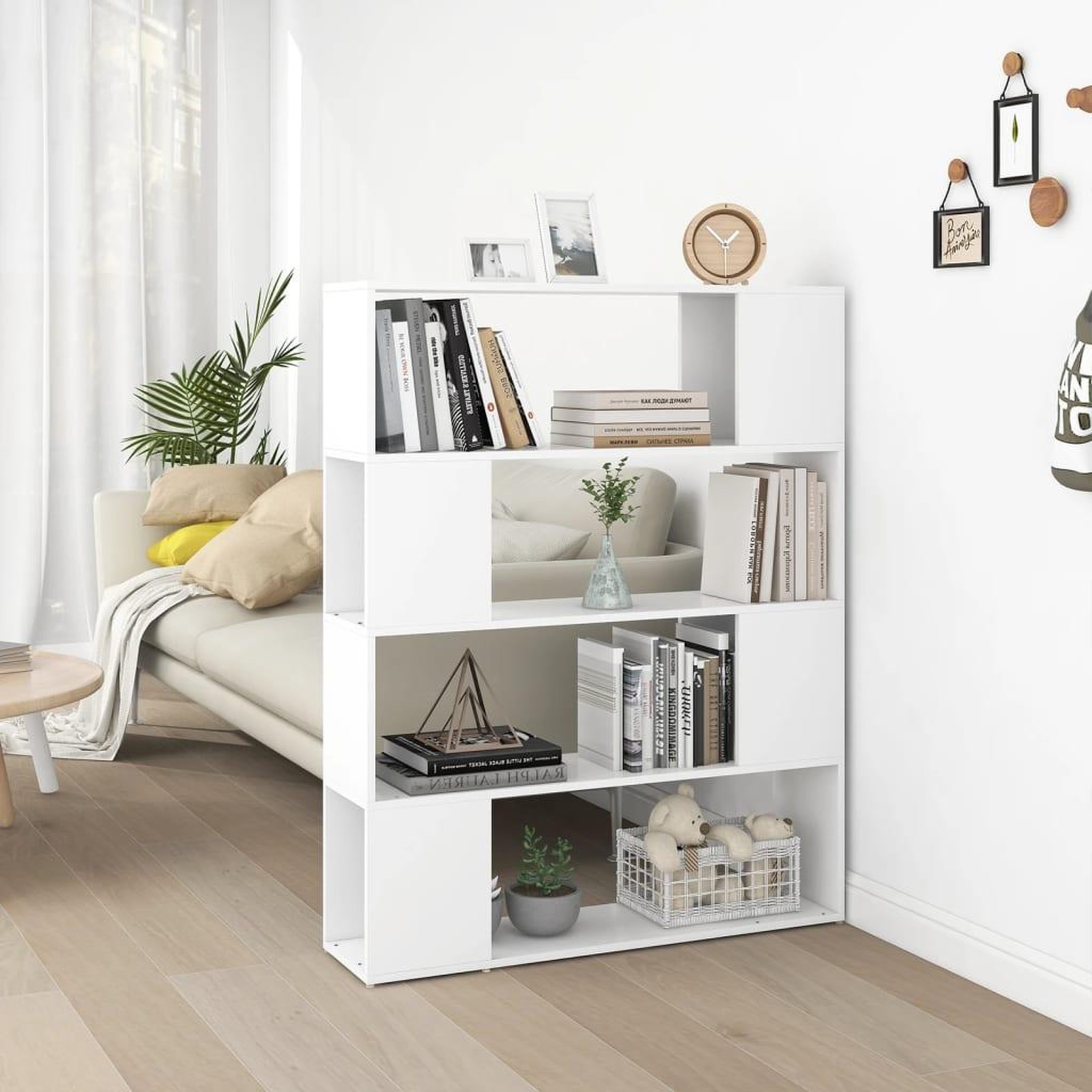 Voir la diapositive 1 : VIDAXL Bibliotheque/Separateur de piece Blanc 100x24x124 cm