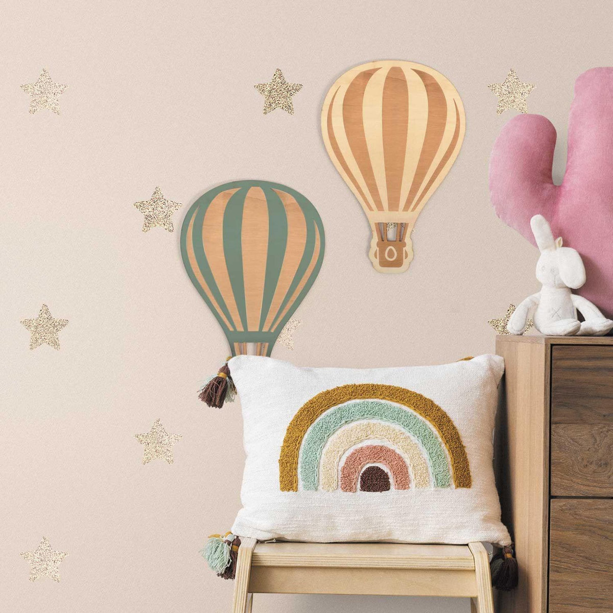 Graine créative Mongolfière en bois à décorer 30 x 20 cm