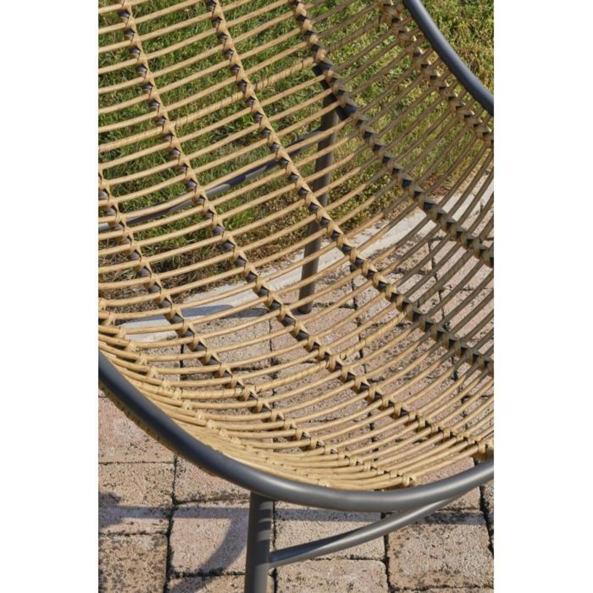 Paris Prix Salon de Jardin 4 Places en Résine Tressée  Tulum  150cm Marron