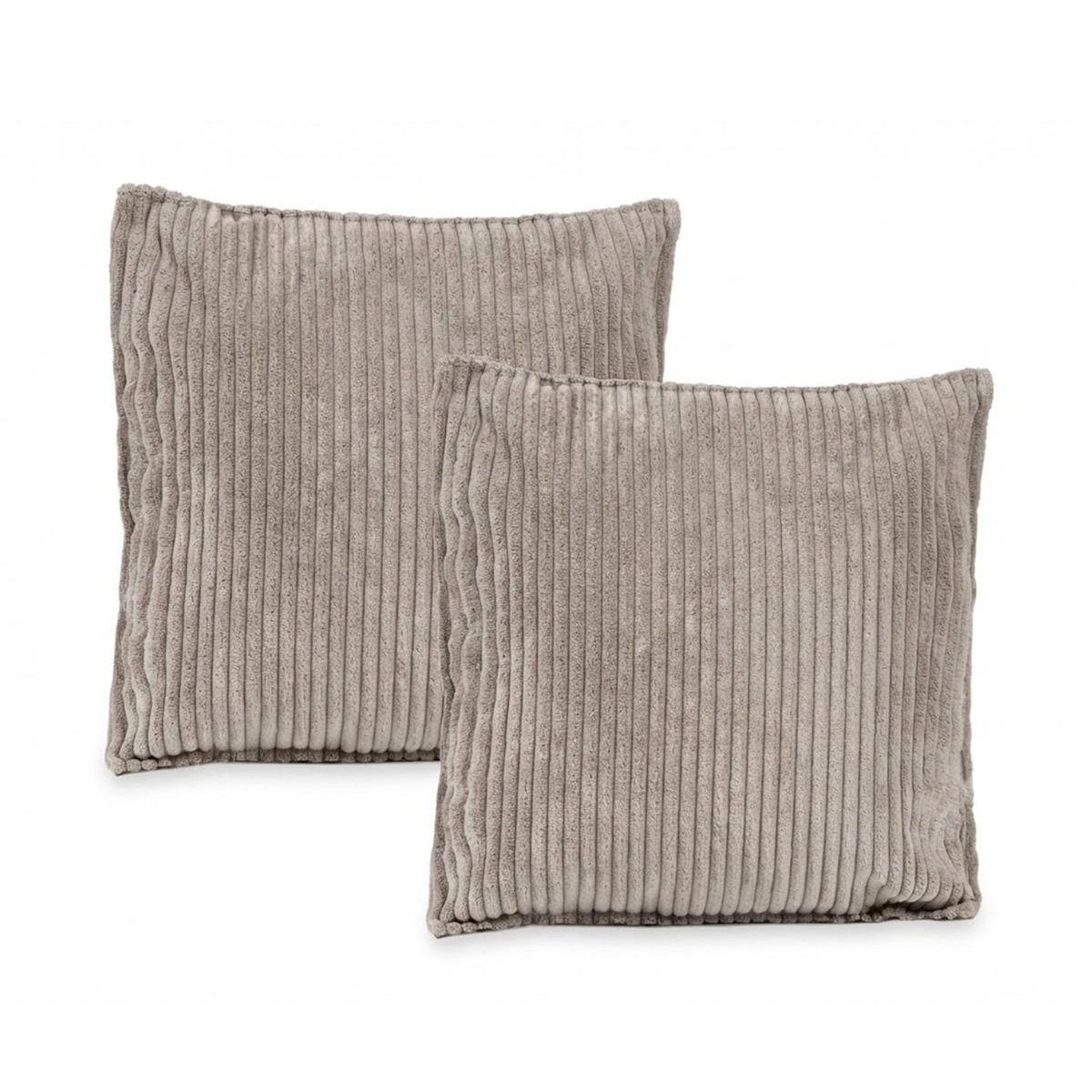 MATELAS POUR TOUS MATELAS POUR TOUS | Lot de 2 coussins velours côtelé MALO | Gris Clair