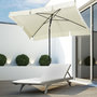 Voir la diapositive 2 : OUTSUNNY Parasol rectangulaire inclinable alu acier polyester haute densité diamètre 2 m beige clair
