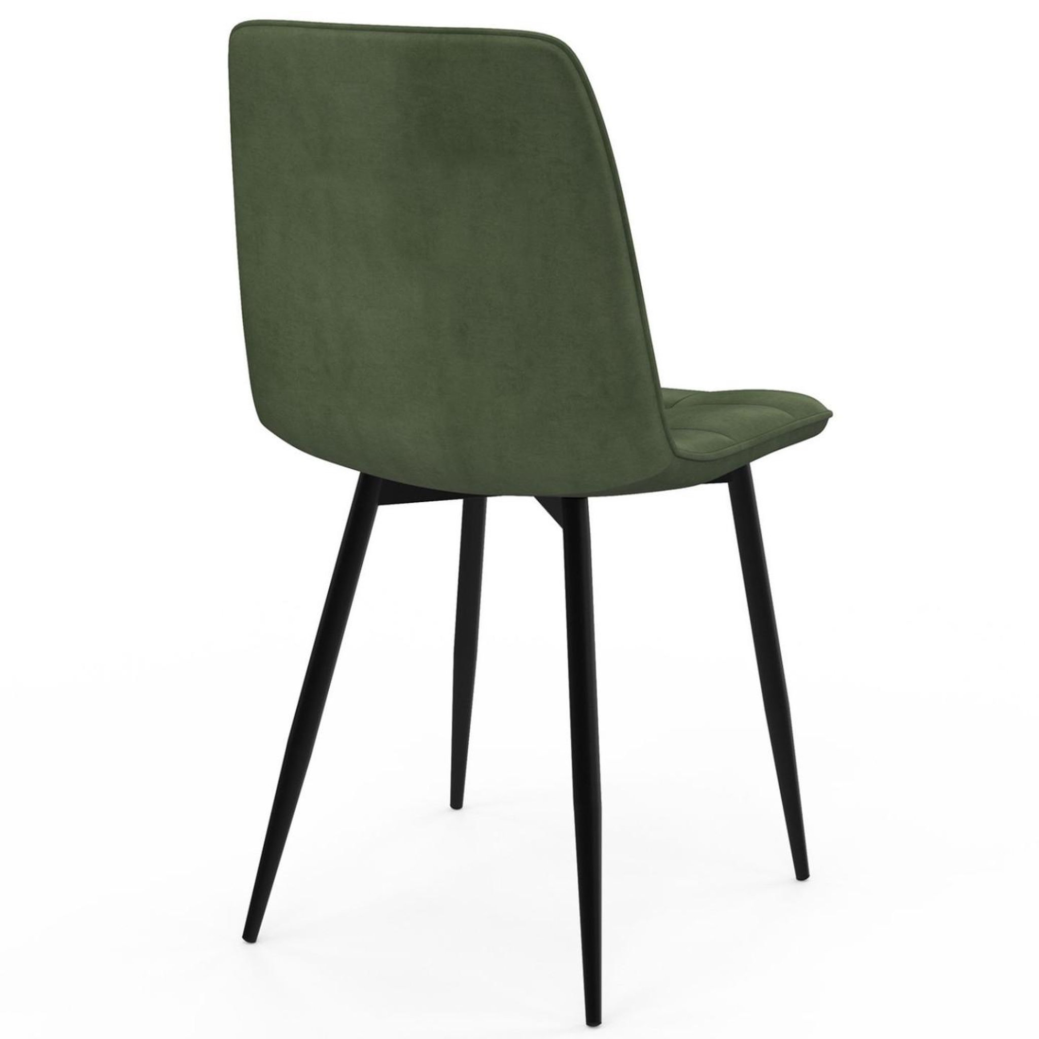 Voir la diapositive 4 : ID MARKET Lot de 6 chaises mila en velours vert kaki pour salle à manger