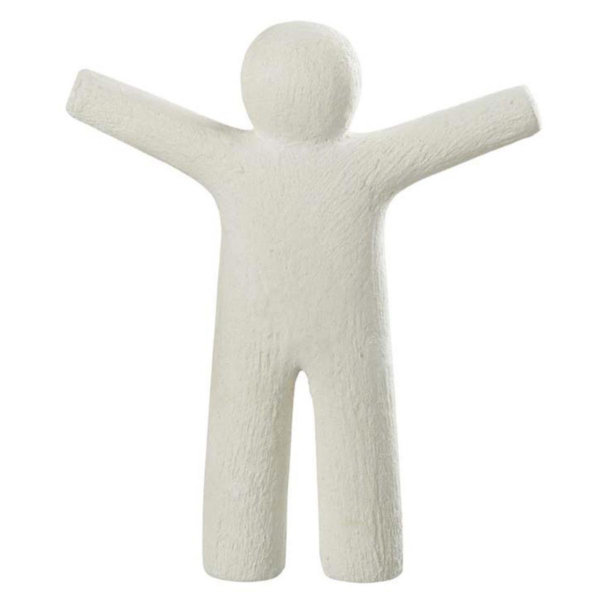 J-LINE Statuette déco  p'tit maurice rugueux  30cm blanc