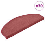 VIDAXL Tapis d'escalier 30 pcs rouge 65x24x4 cm