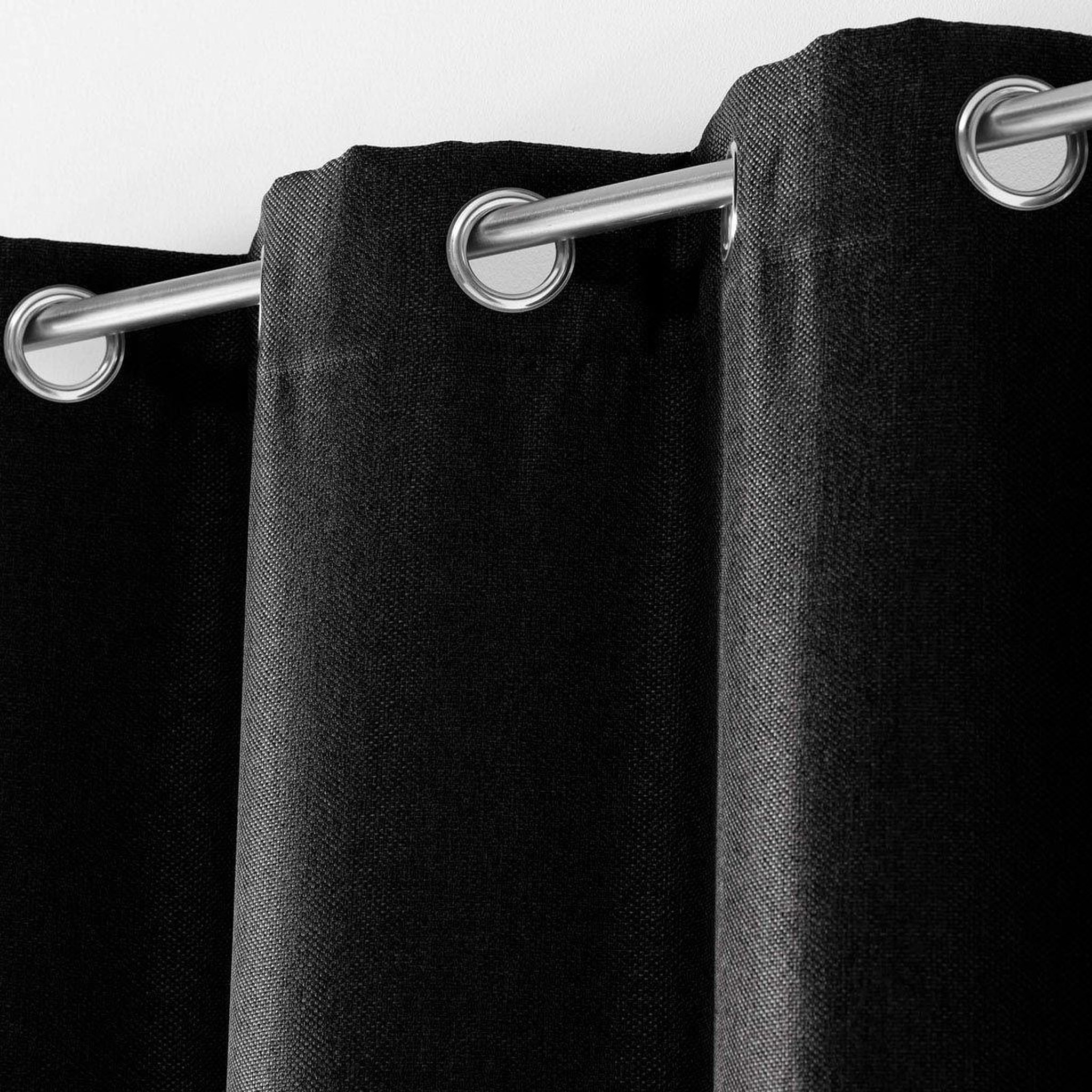 Voir la diapositive 2 : Douceur d'Intérieur Rideau occultant tissé  tramina  135x240cm noir