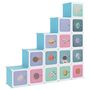 Voir la diapositive 2 : VIDAXL Armoire de rangement pour enfants avec 15 cubes Bleu PP