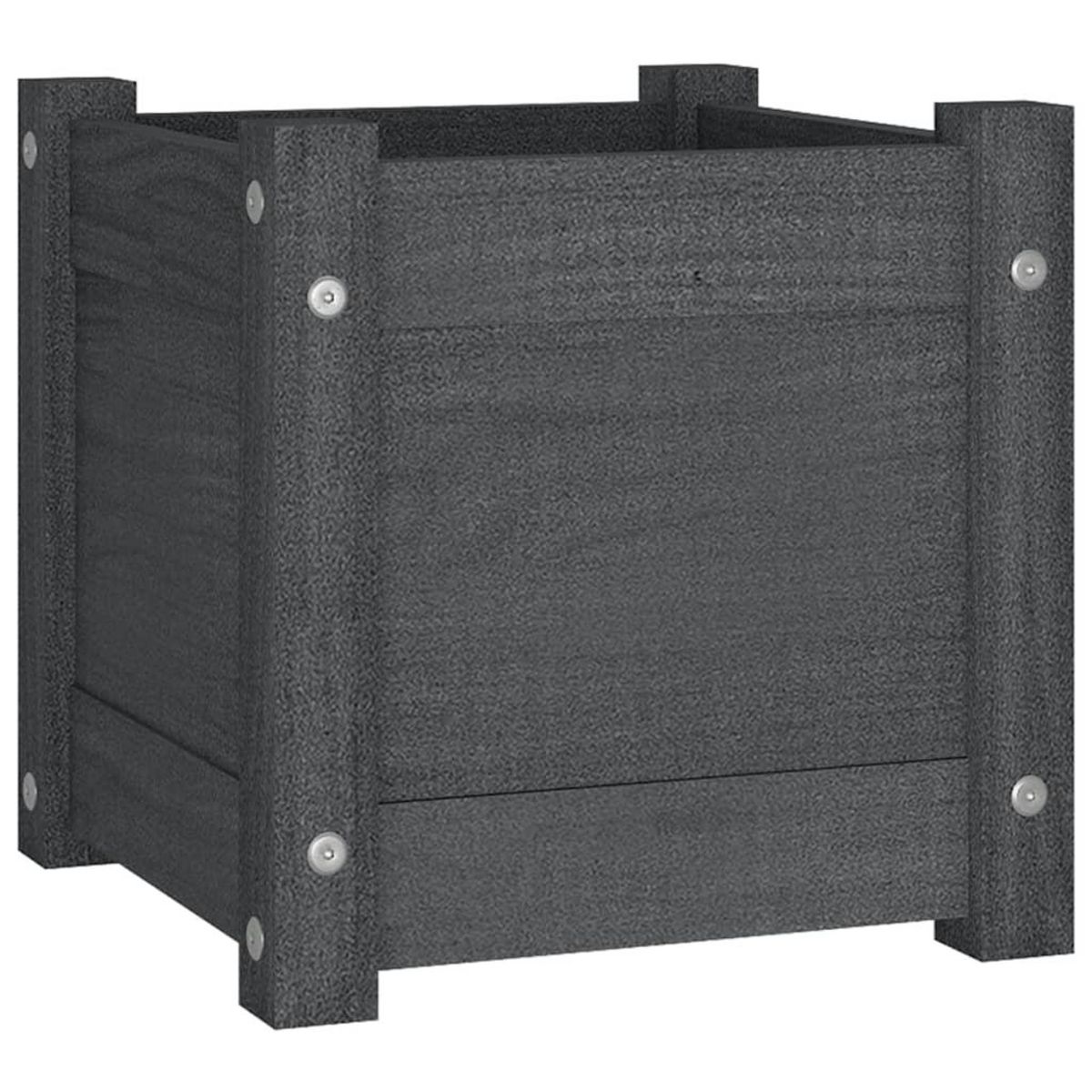 VIDAXL Jardinieres d'exterieur 2 pcs Gris 31x31x31 cm Bois de pin