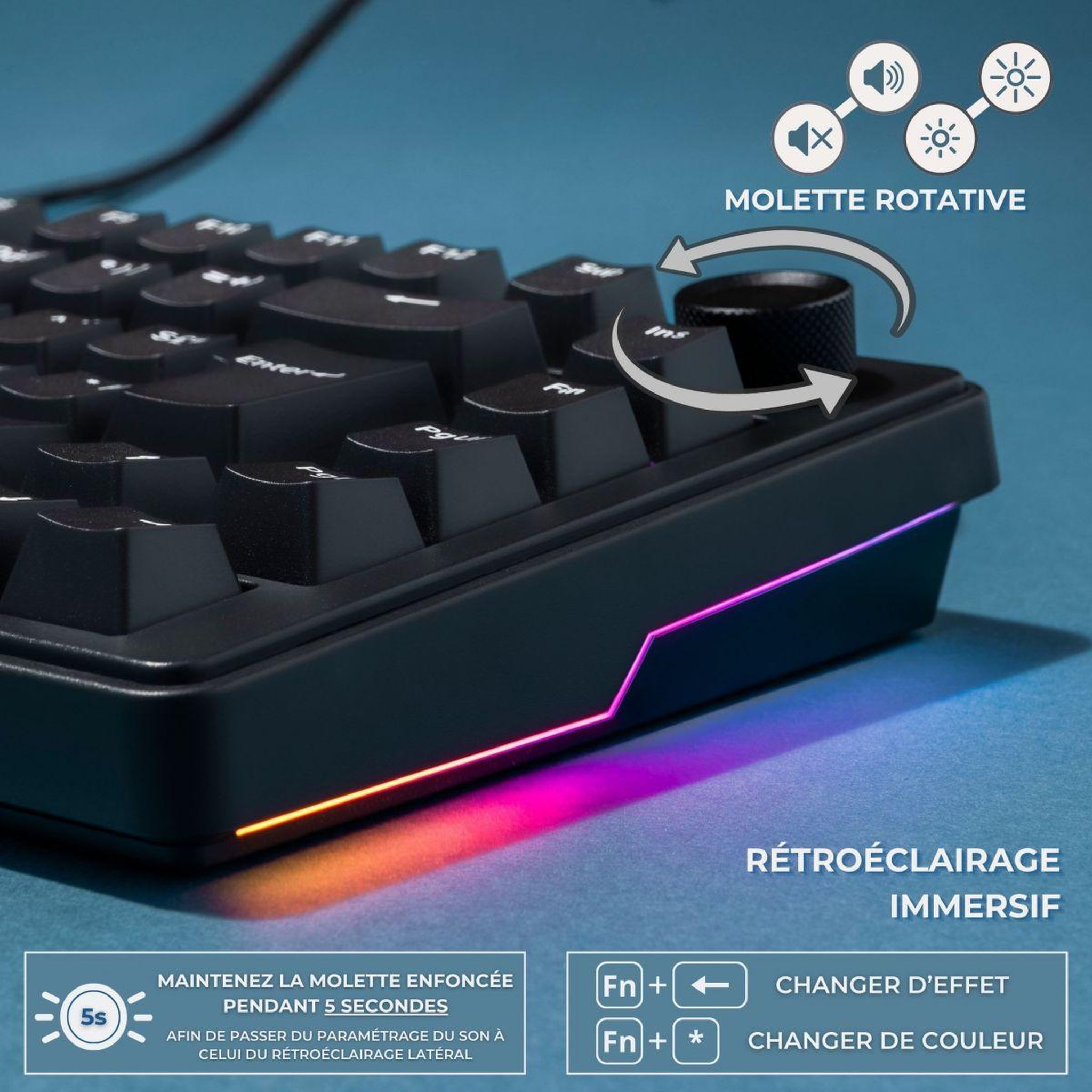 Voir la diapositive 5 : THE G-LAB Clavier gamer keyz elite 300 he b magnetique