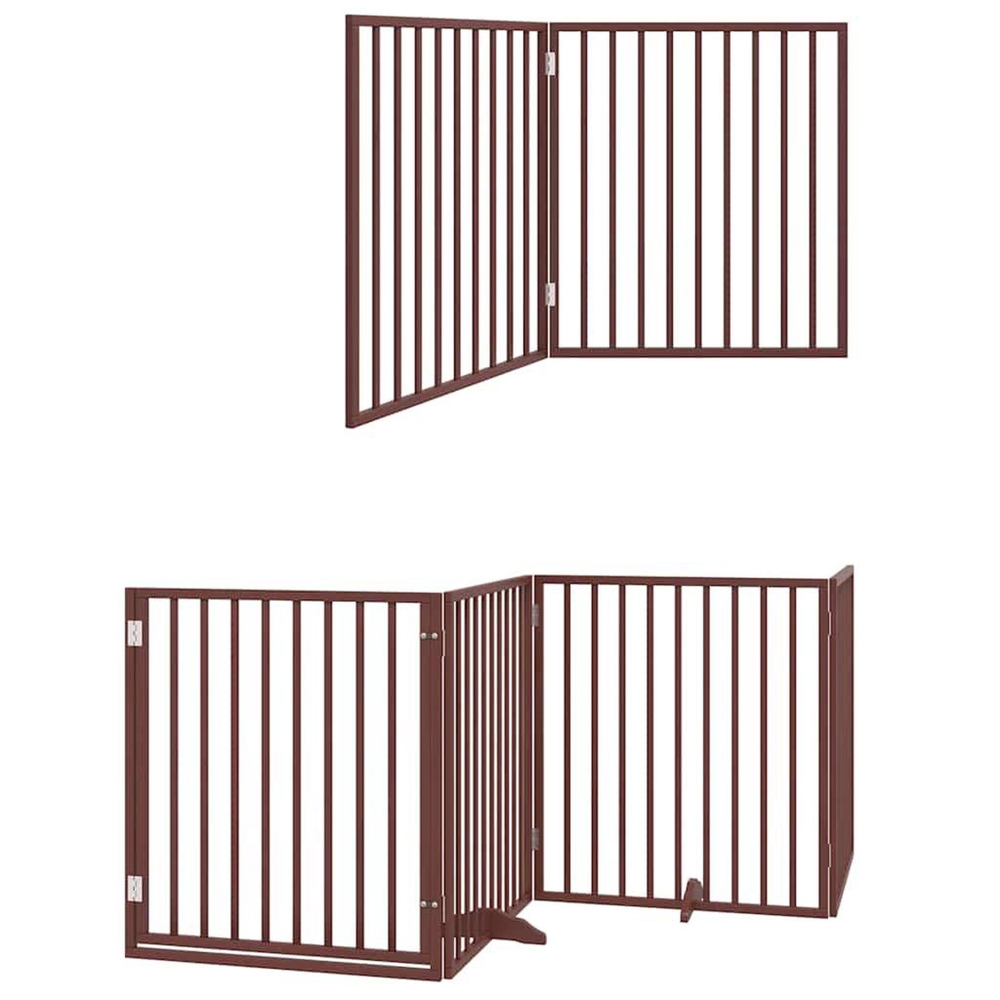Voir la diapositive 6 : VIDAXL Barriere pour chien avec porte pliable 6 panneaux bois peuplier