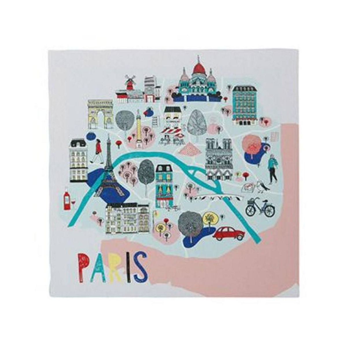 OSTARIA Ensemble de 4 tableaux sur toile imprimée 28x28 cm Capital map