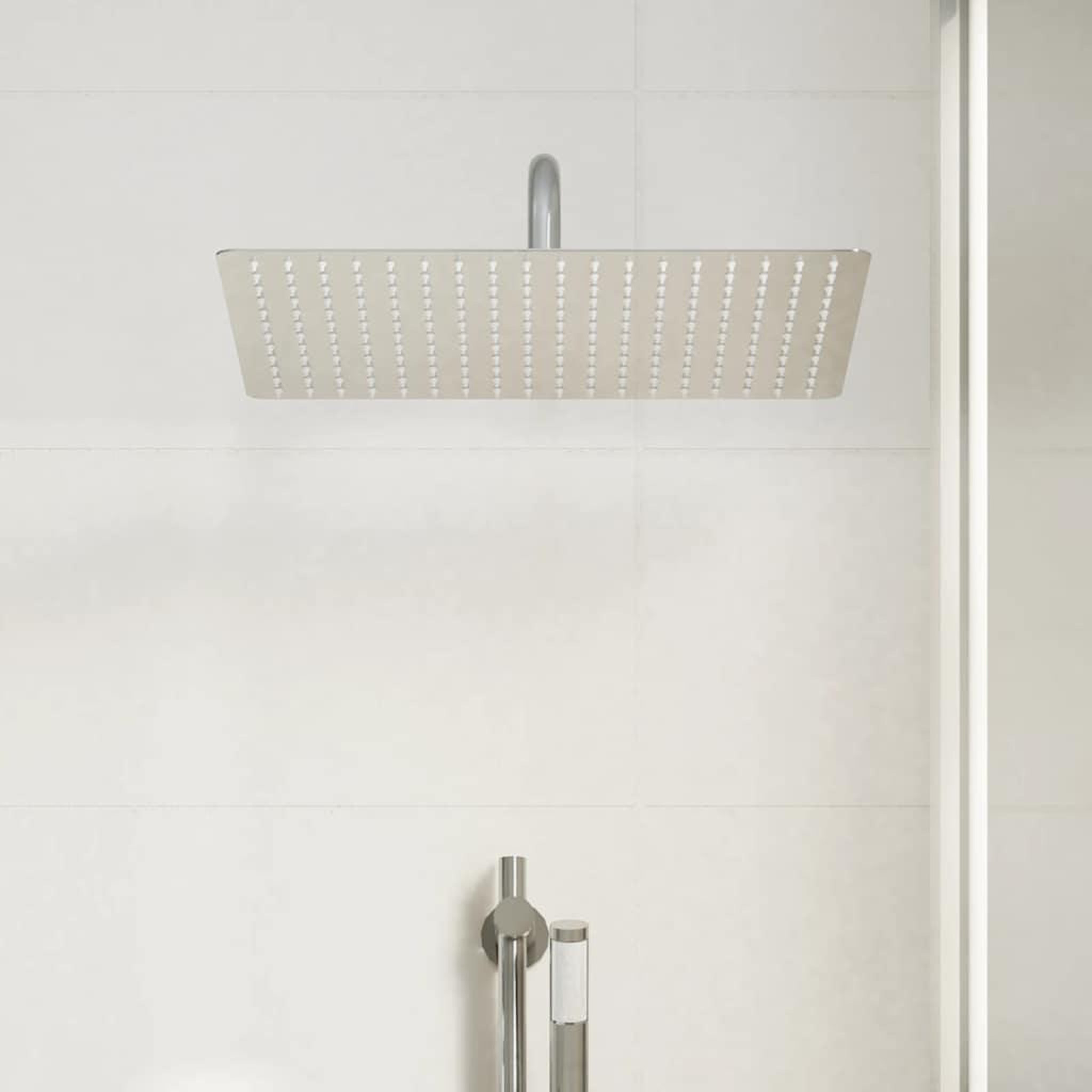 Voir la diapositive 4 : VIDAXL Pomme de douche pluie Inox 304 40x30 cm Rectangulaire