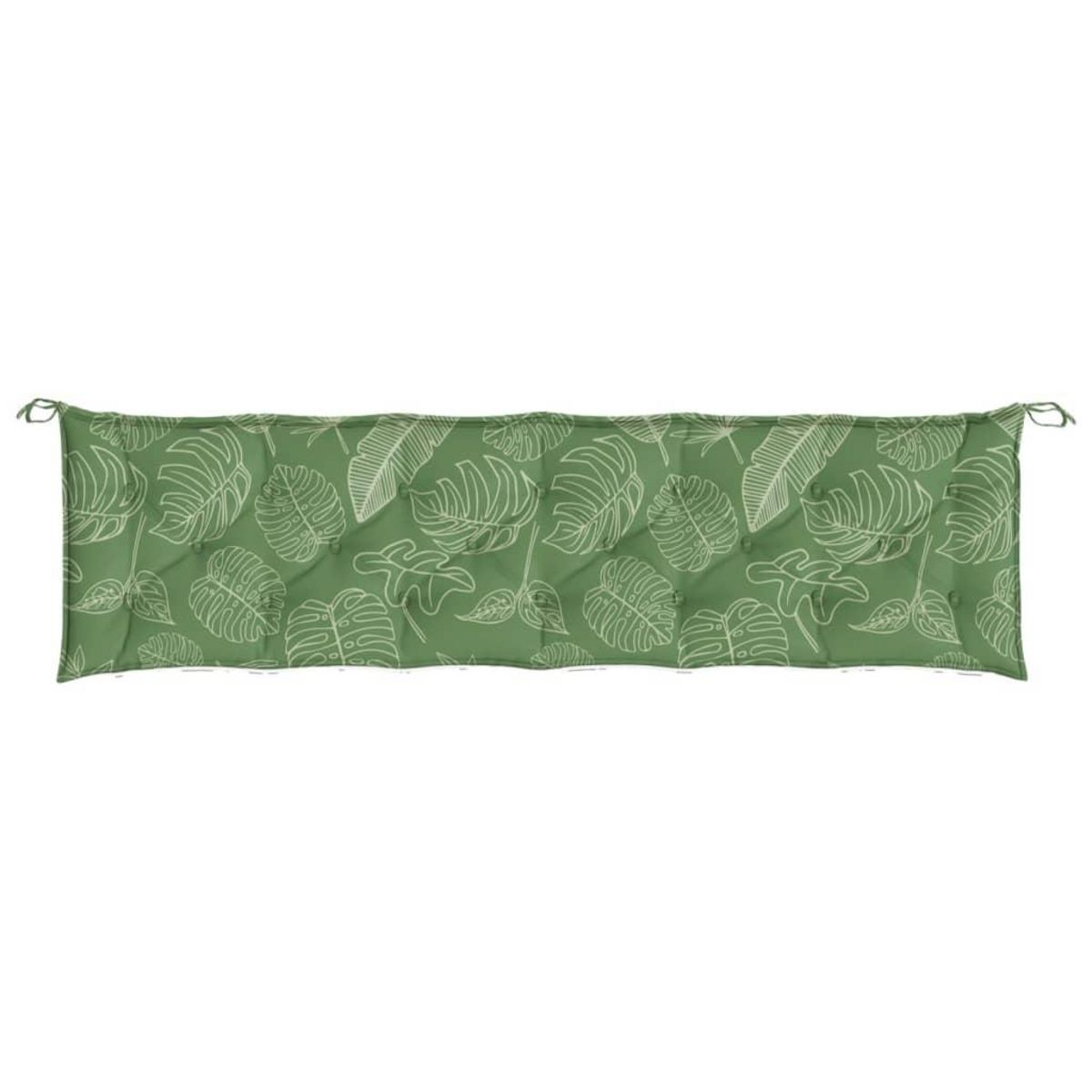 VIDAXL Coussin de banc de jardin motif de feuilles 200x50x7 cm tissu