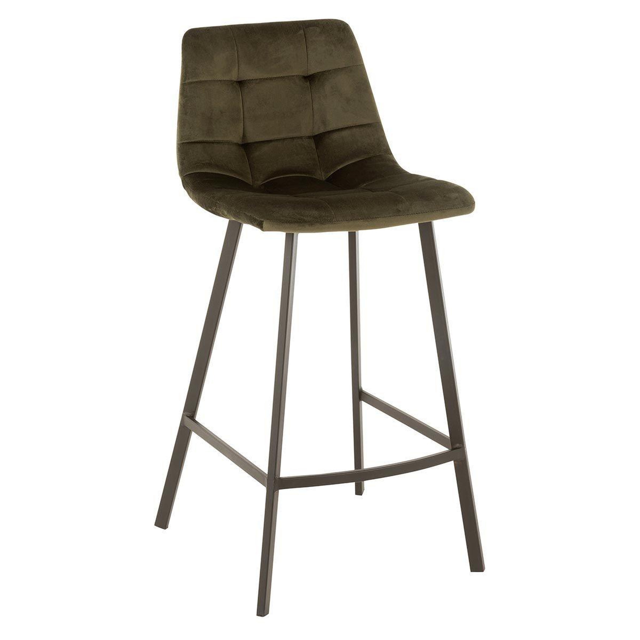 J-LINE Chaise de bar design  olivier  95cm vert foncé