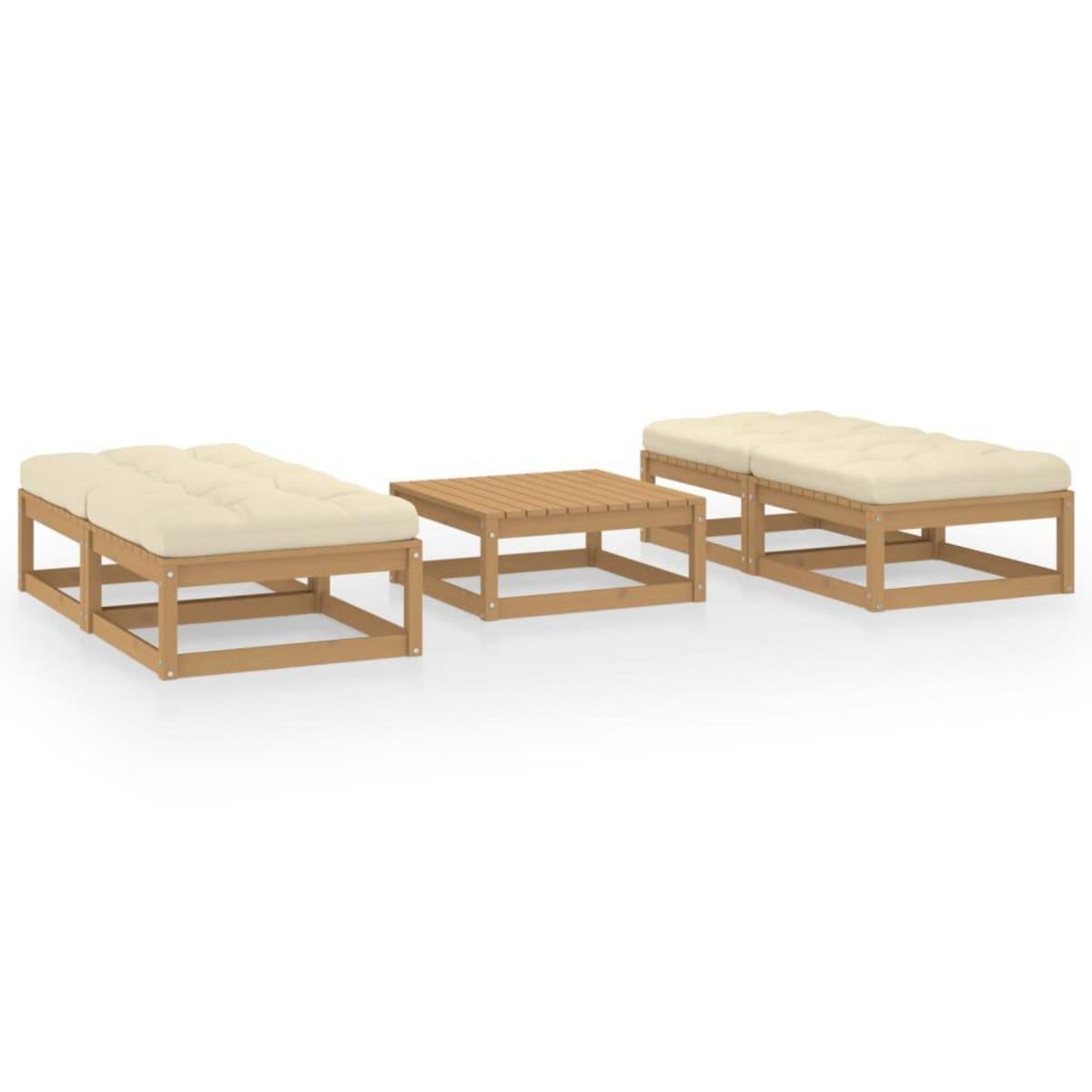 VIDAXL Salon de jardin 5 pcs avec coussins Bois de pin massif