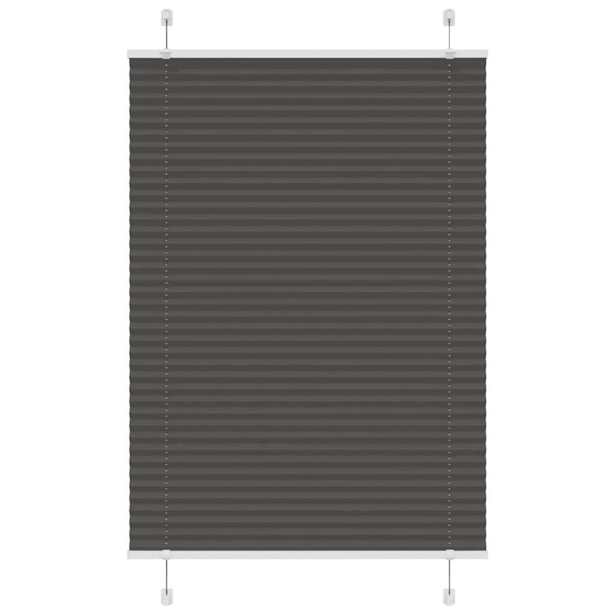 VIDAXL Store plisse noir 100x150 cm largeur du tissu 99,4cm polyester