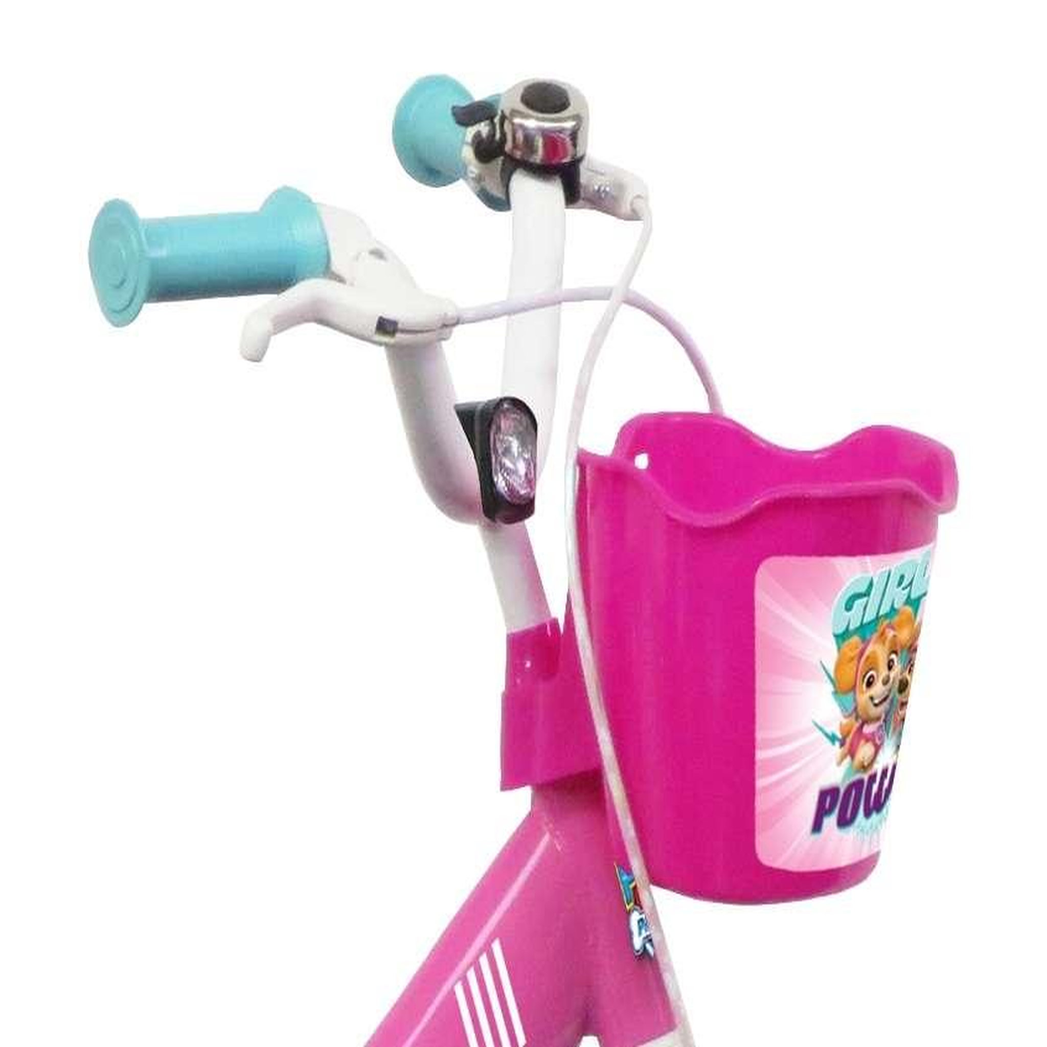 Voir la diapositive 3 : Nickelodeon Vélo enfant - Modèle 14'' Pat Patrouille à l'effigie de Stella pour enfant de 95/110 cm avec stabilisateurs - Panier avant - Porte poupée arrière - 2 freins