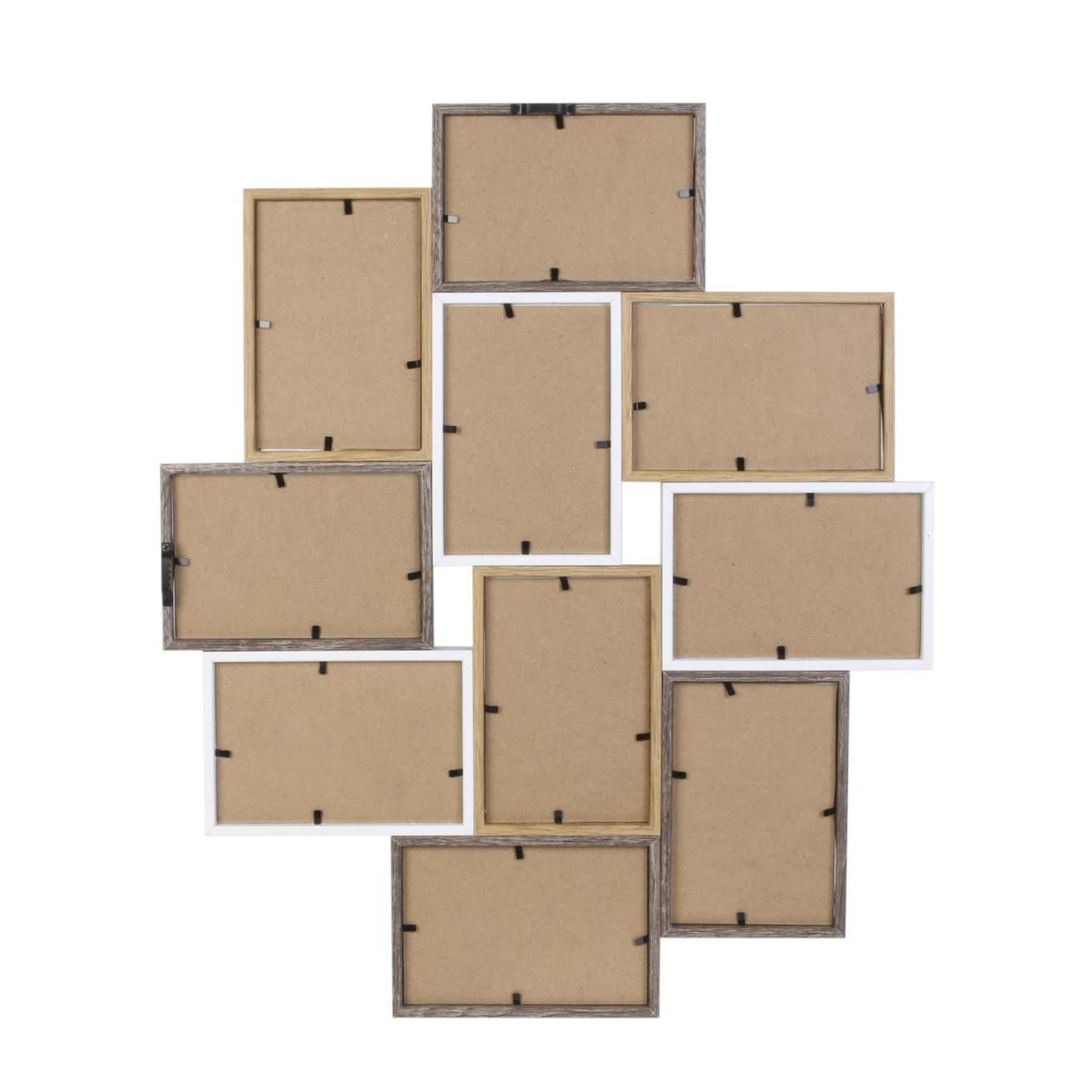 Voir la diapositive 2 : The Home Deco Factory Pêle-mêle design scandinave natural - 10 photos - blanc et bois