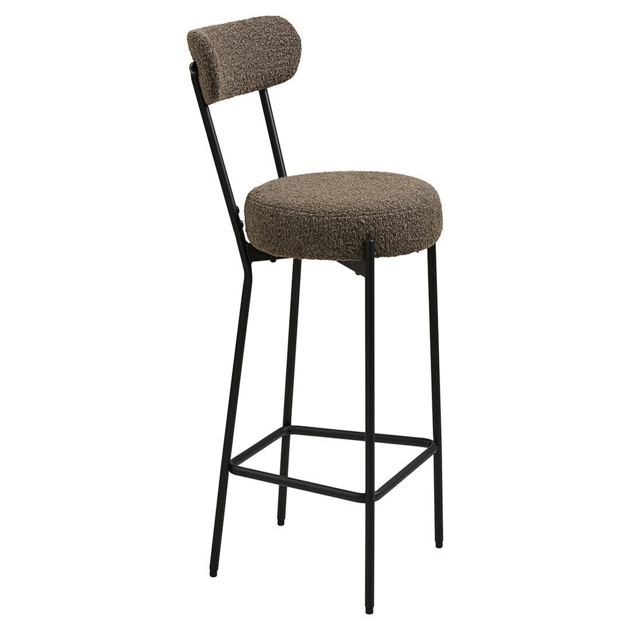 Voir la diapositive 2 : LISA DESIGN Ivanec - tabouret de bar - en tissu bouclette