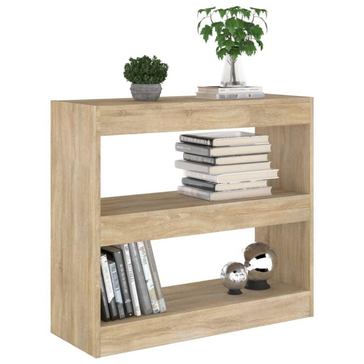 VIDAXL Bibliotheque/Separateur de piece chene sonoma 80x30x72 cm