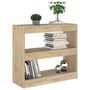 Voir la diapositive 5 : VIDAXL Bibliotheque/Separateur de piece chene sonoma 80x30x72 cm