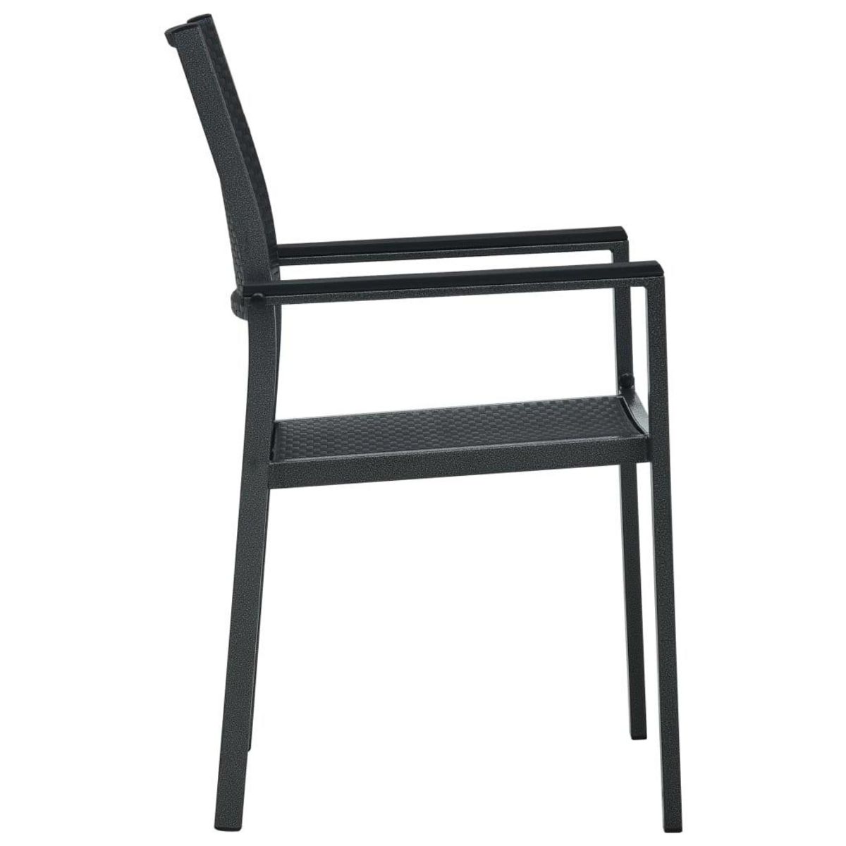VIDAXL Chaises de jardin lot de 4 Noir Plastique Aspect de rotin