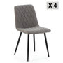 Voir la diapositive 1 : VS VENTA-STOCK Pack 4 chaises Abril recouvertes de tissu gris