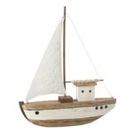 Paris Prix Bateau 1 Voile en Bois  Gene  46cm Naturel & Blanc