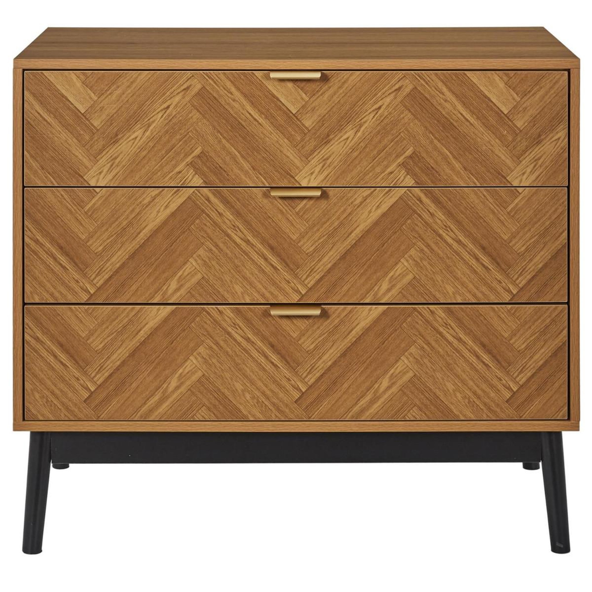 Voir la diapositive 2 : The Home Deco Factory Commode design 3 tiroirs  felix  90cm marron