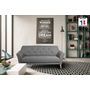 Voir la diapositive 2 : Canapé 3 places scandinave tissu chiné SANTANA, pieds hêtre