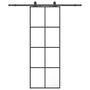 Voir la diapositive 2 : VIDAXL Porte coulissante kit de quincaillerie noir 76x205 cm verre ESG