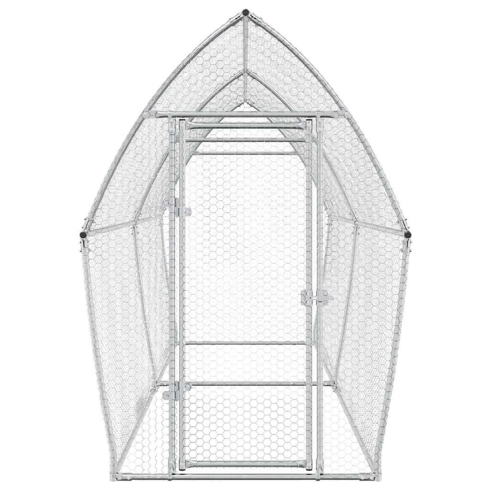 Voir la diapositive 4 : VIDAXL Cage pour poules argente 400x105x182 cm acier galvanise