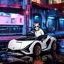 Voir la diapositive 2 : HOMCOM Voiture électrique enfant véhicule électrique enfant de sport supercar 12 V - V. Max. 8 Km/h télécommande incluse ouverture portes MP3 USB effets sonores lumineux blanc