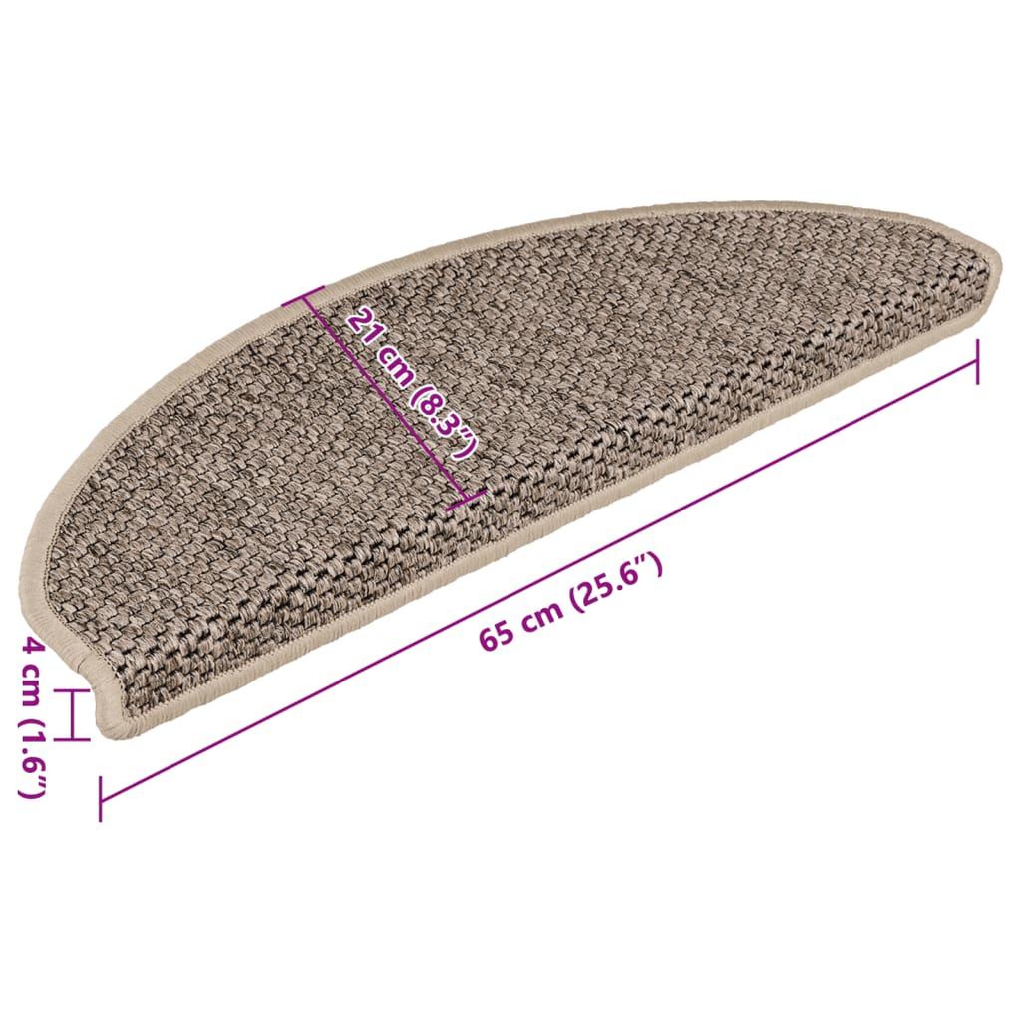 Voir la diapositive 6 : VIDAXL Tapis d'escalier autocollants 15 pcs 65x21x4 cm Beige fonce