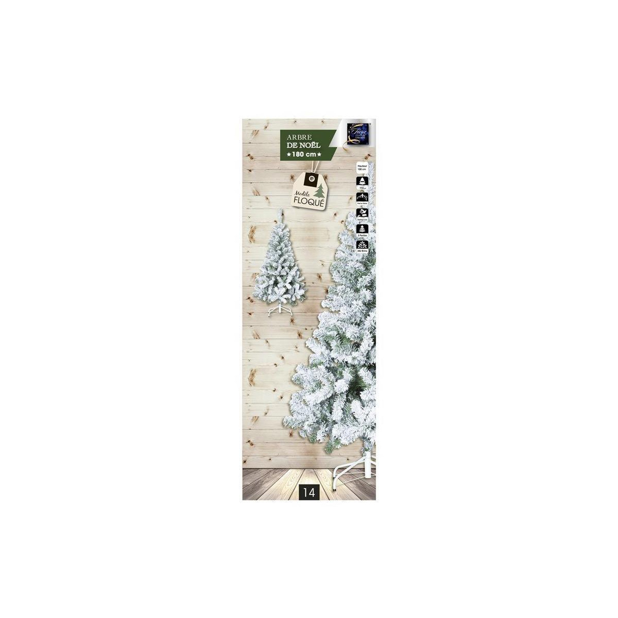 Voir la diapositive 2 : FEERIC LIGHT & CHRISTMAS Sapin de noël enneigé  floque  180cm blanc